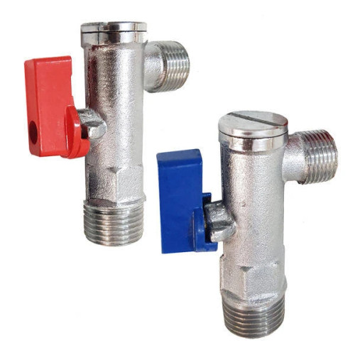 شیر پیسوار ½ × ½ اینچ کیز ایران پک ۲ عددی مناسب مصارف خانگی و صنعتی با بدنه برنجی مقاوم و آبکاری کروم